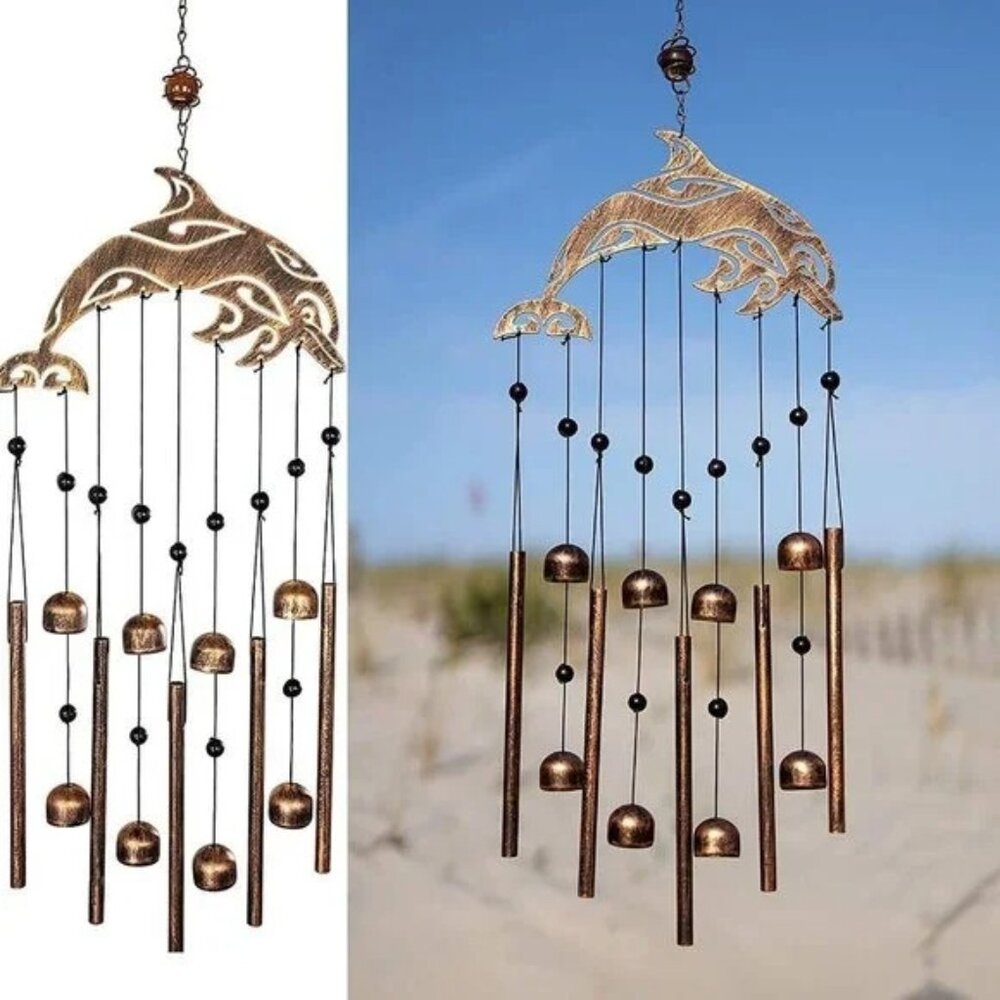 OUTDOOR Decorations Garden Decor - Dolphin Tribal Rustic Copper